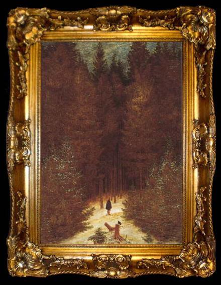 framed  Caspar David Friedrich Chasseur in the Forest (mk10, ta009-2